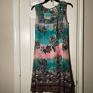 Forbidden women jeweled/sequined square cut vintage dress